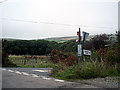 Lane junction & bus-stop at Grumbla