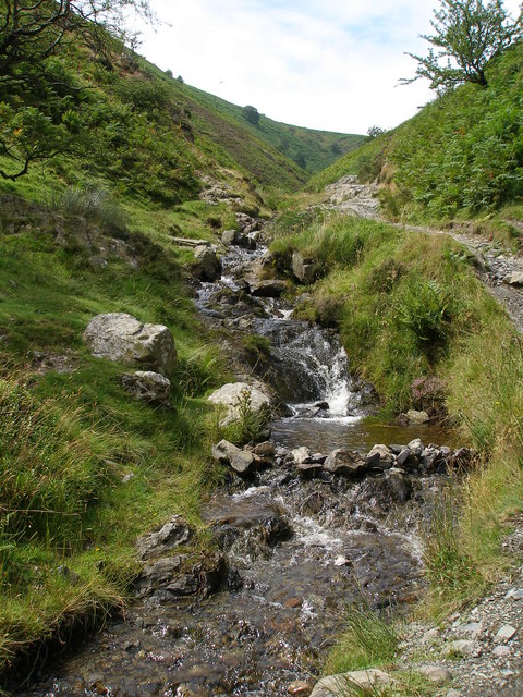 The stream and path wind up Light Spout Hollow valley