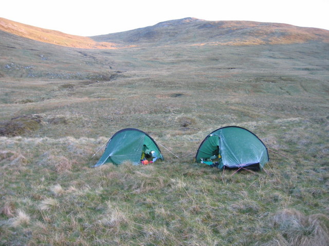 Campsite on Eas nan Gamha under Cairn Ait