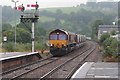 Clay empties arrive at Lostwithiel station