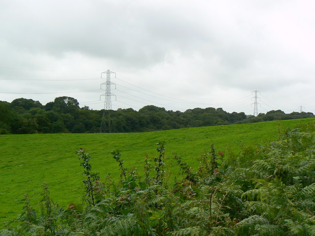 Field with pylons