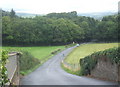 Lane towards the A4159 from the railway bridge