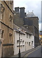 Narrow Aberystwyth street near the old university