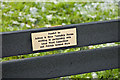 Bench plaque