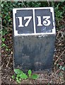 A mile marker along the Ashby Canal