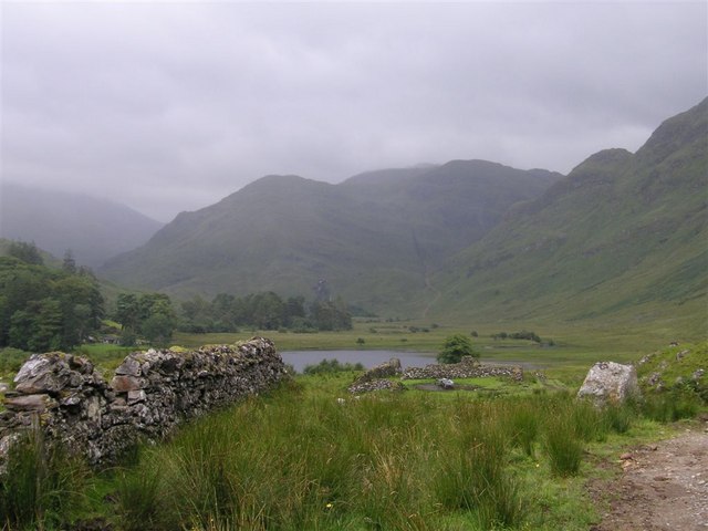 Loch nan Lochan, ruined crofts, and Glen Moidart