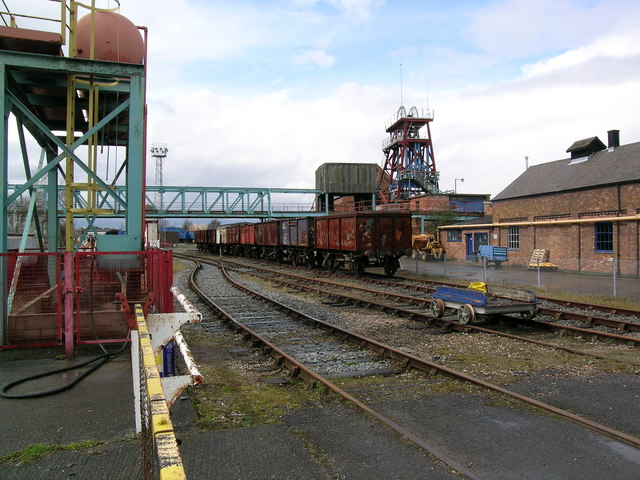 Snibston colliery - railway sidings & pit head in background