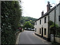 A narrow  A39 running through Porlock