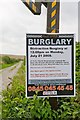 Police notice on byway leaving Worthy Down Lane