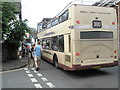 SS8846 : Open topped bus squeezing through Porlock High Street by Basher Eyre