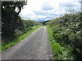 View south along the minor road to Llanfaes