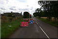 Obstruction on road near Over Bow Farm