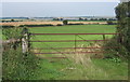 Gateway to fields with open views towards the Orwell