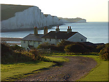 TV5197 : The coastguard cottages, Cuckmere Haven by Andrew Smith