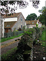 Track separating churchyard and cottages