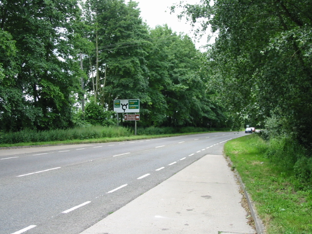Looking W along the A258