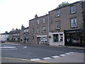 Roundabout and shops in Kirkby Stephen