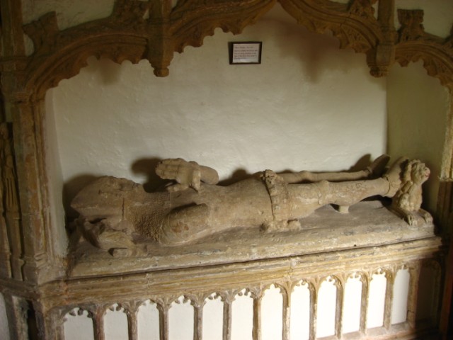 Stone figure in Upton castle chapel