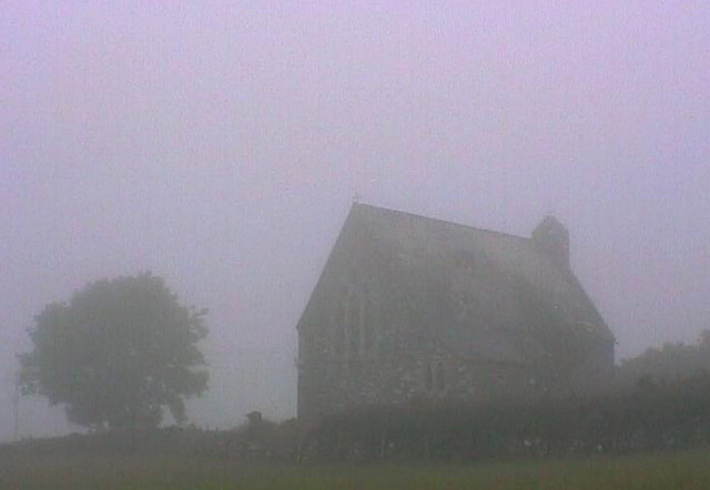 Llanllawer Church in Fog
