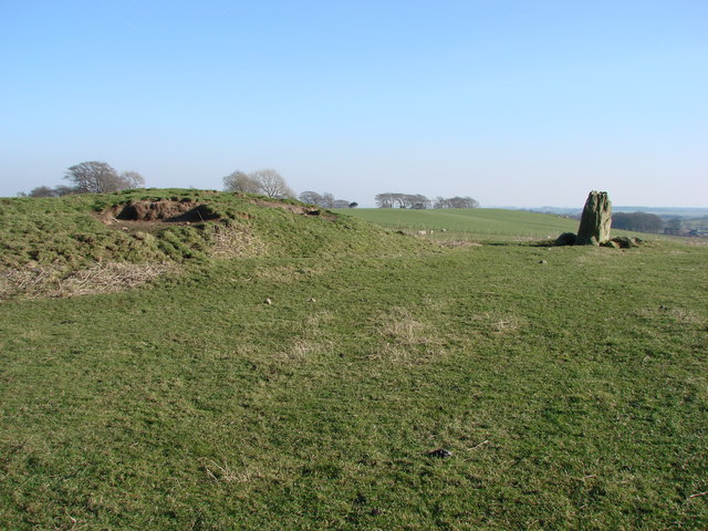 Standing Stone and Tumulus between Shaftoe Crags and Bolam Lake