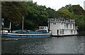 P?niche and houseboat at Dumsey Eyot