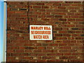 Sign on gable end, Marley Hill