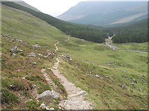 NO2476 : Jock's Road, the start of the climb out of Glen Doll by Richard Webb