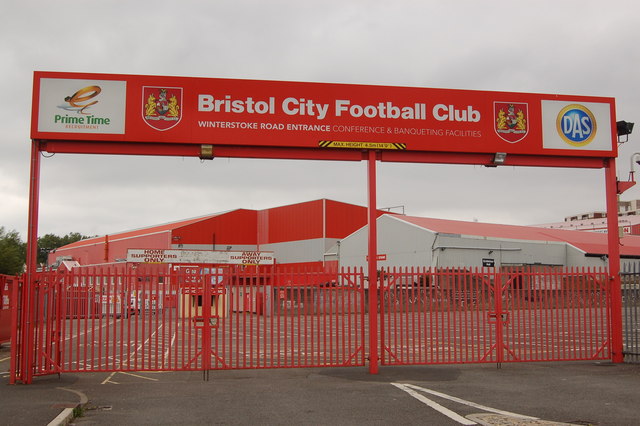 Winterstoke Road entrance to Bristol City football ground at Ashton Gate