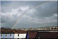 Rainbow over Aberaeron rooftops