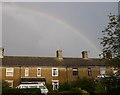 Rainbow over the rooftops in Priory Row, Faversham