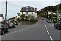 The A399 Watersmouth Road with Beach road off to the left.