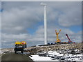 SD8316 : Wind Turbine No 3 under construction on Scout Moor by Paul Anderson