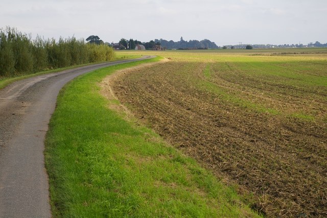 Road between Rodham Farm and Well Fen Farm