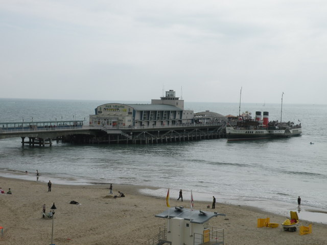 Bournemouth Pier with PS Waverley moored alongside
