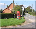 Telephone box and the start of the lane to Ringshall church