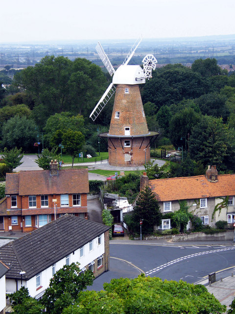 Rayleigh Windmill taken from the Holy Trinity Church Tower