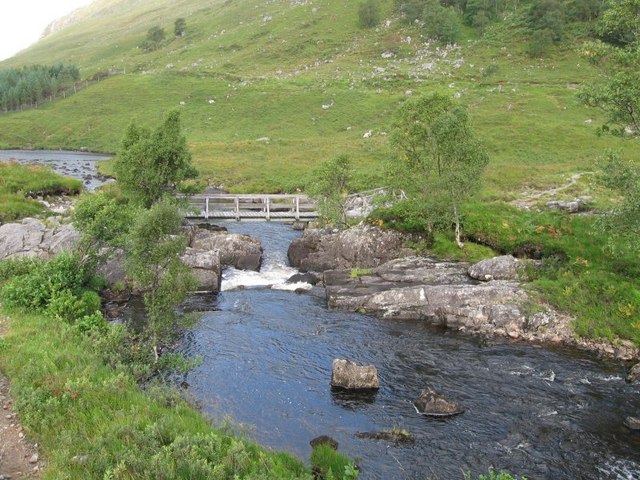 Bridge over the River Elchaig on the track to the Falls of Glomach