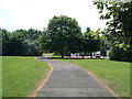 An uphill view of a pathway near Cornel and Clematis  (2)