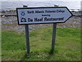 Signpost to North Atlantic Fisheries College, Scalloway