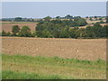 Farmland looking across valley northwest of Hartest