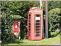 ST8207 : Turnworth: postbox № DT11 60 and phone by Chris Downer