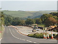 NS8206 : Road Construction near Mennock, looking south on the A76 by Darrin Antrobus