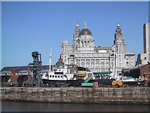 SJ3389 : The Albert Dock with the Liver Building beyond by Sarah Charlesworth