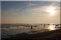 TQ9084 : Thorpe bay beach  at low tide. by william