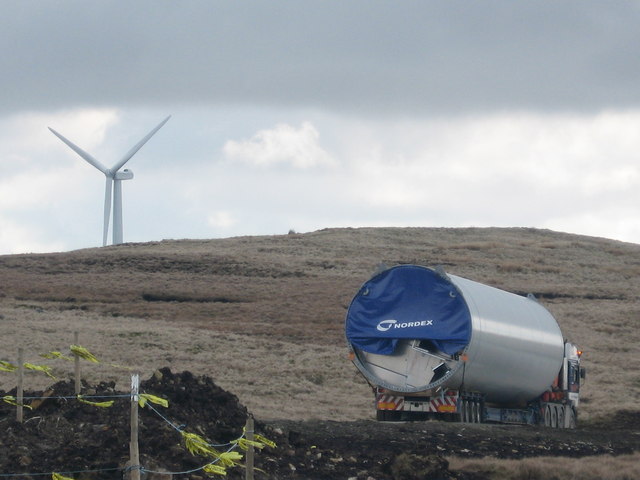 Turbine Tower section delivery on Scout Moor