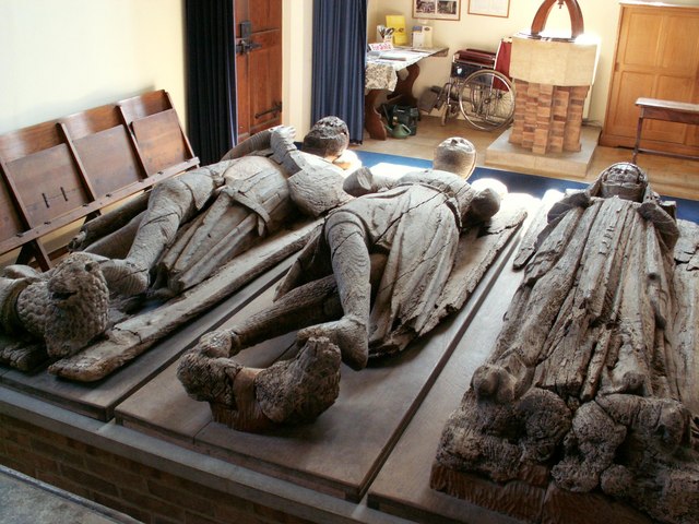 The wooden effigies inside St. Peter & St. Paul's church