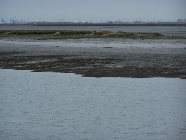 Fowley Island at low tide from Conyer
