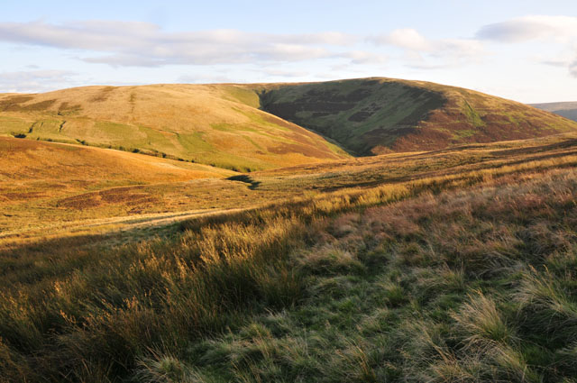 Moorland slope at top of Glenwhargen farm